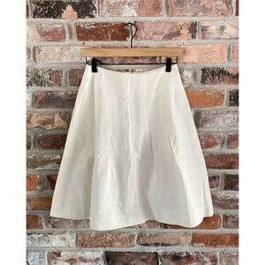 Marni Ivory Pleat Detail Linen Blend A Line Skirt